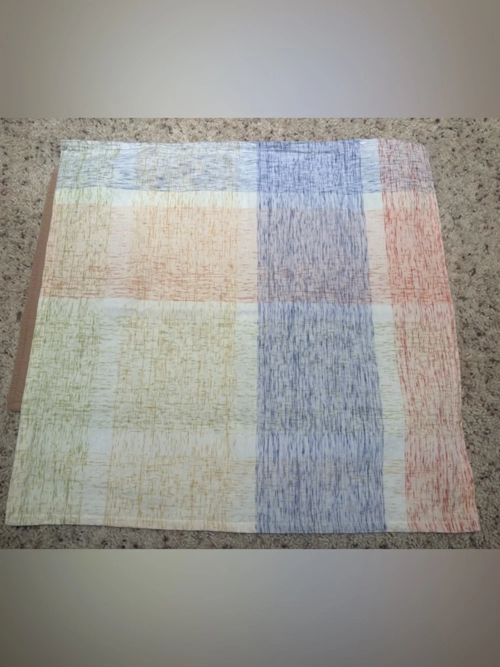Pier 1 Set of 4 Cotton Cloth Napkins Multicolor Plaid Table Linens 20”x 20”